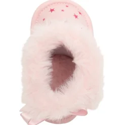 Bottines souples pour bébé fille à étoiles et fausse fourrure