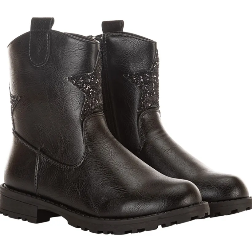 Bottines style cowboy avec étoiles strass pour fille