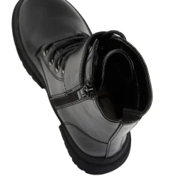 Bottines style rangers à boucles et lacets pour fille