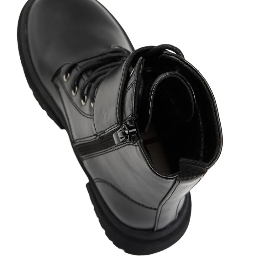 Bottines style rangers à boucles et lacets pour fille