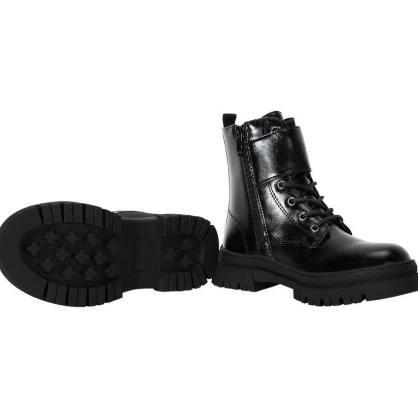 Bottines style rangers à boucles et lacets pour fille