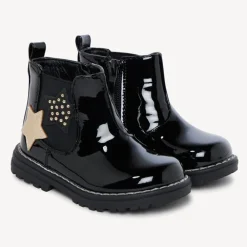 Bottines vernies et étoilées à zip pour bébé fille