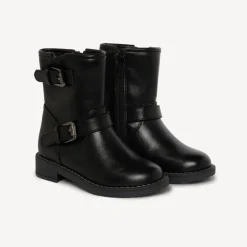Bottines zippées à boucles en simili cuir pour fille