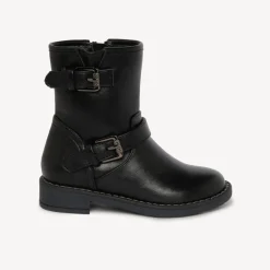 Bottines zippées à boucles en simili cuir pour fille