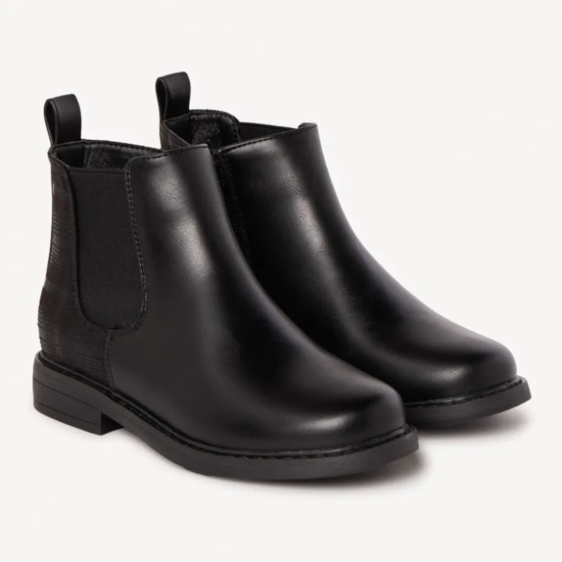 Bottines zippées effet cuir à quadrillage pour fille