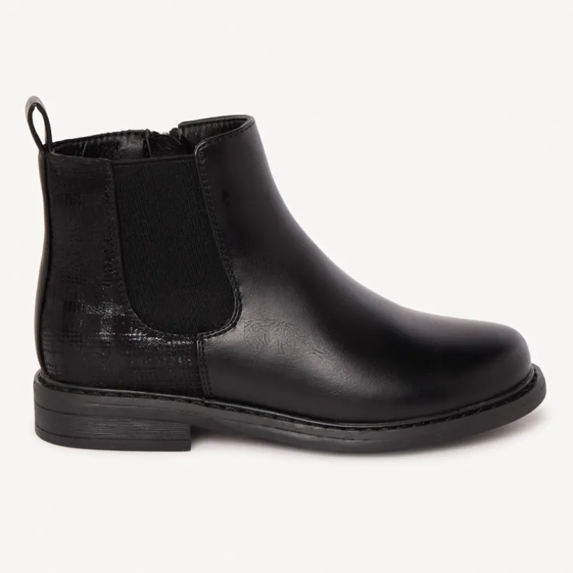 Bottines zippées effet cuir à quadrillage pour fille