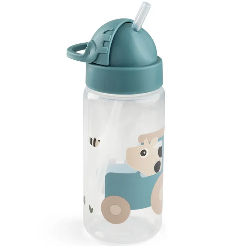Bouteille avec paille Tiny Farm Bleu 350ml