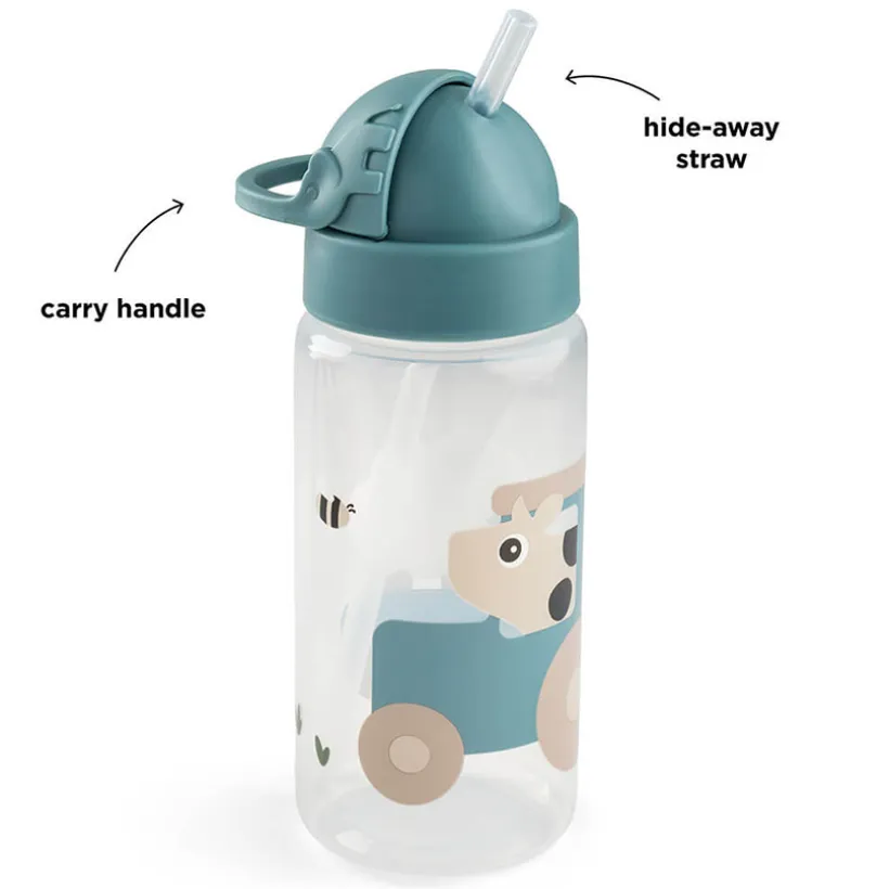 Bouteille avec paille Tiny Farm Bleu 350ml