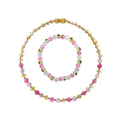 Box bijoux adulte et enfant en pierre lemon et quartz rose