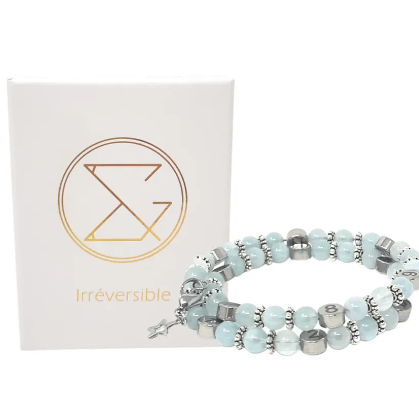 Bracelet d'allaitement en aigue marine béryl