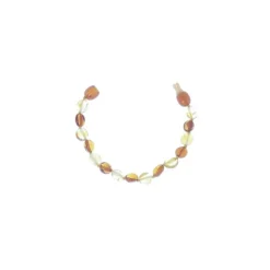 Bracelet d'ambre pour bébé à clip duo olive