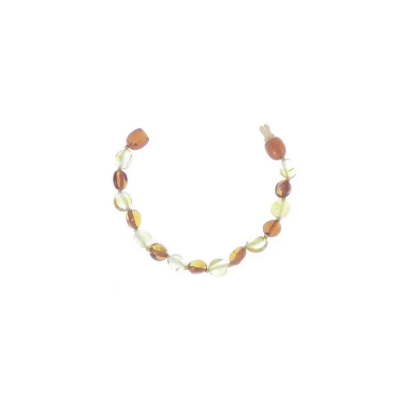 Bracelet d'ambre pour bébé à clip duo olive