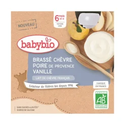 Brassé au lait de chèvre, poire et vanille 4x85g