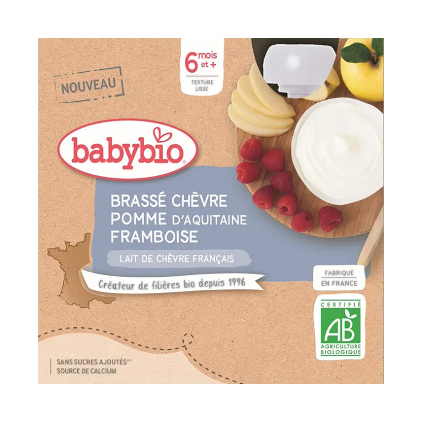 Brassé chèvre, pomme et framboise 4x85g