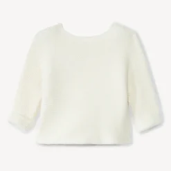 Brassière en tricot point mousse uni pour bébé fille