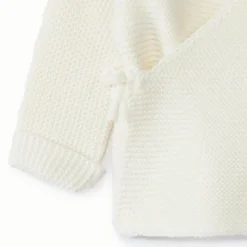 Brassière en tricot point mousse uni pour bébé fille