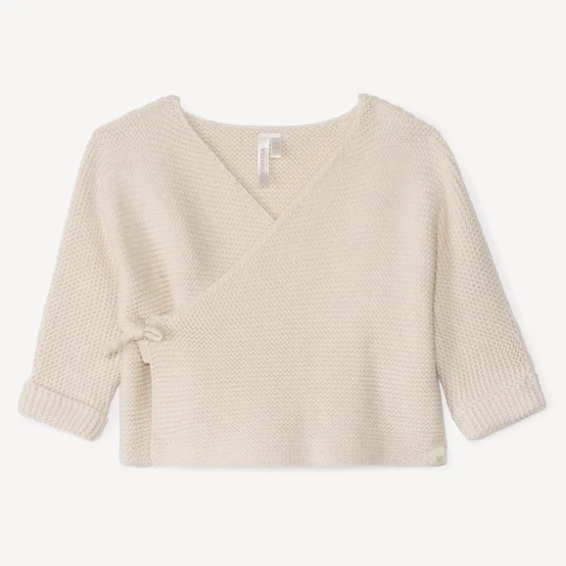 Brassière unie en tricot point mousse pour bébé