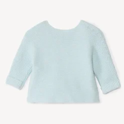 Brassière unie en tricot point mousse pour bébé