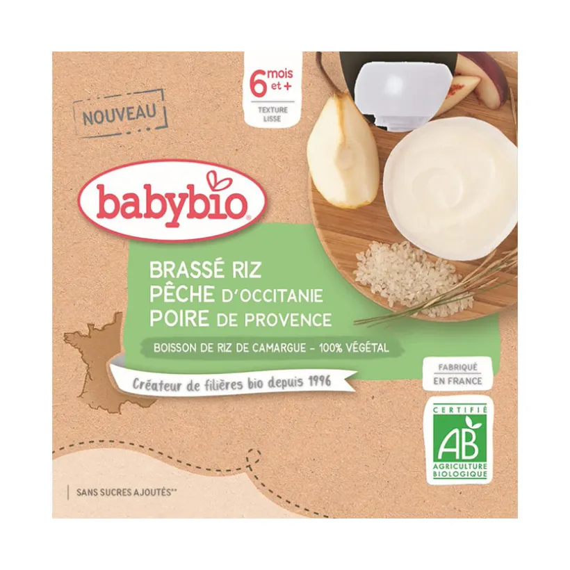 Brassé riz, pêche et poire 4x85g