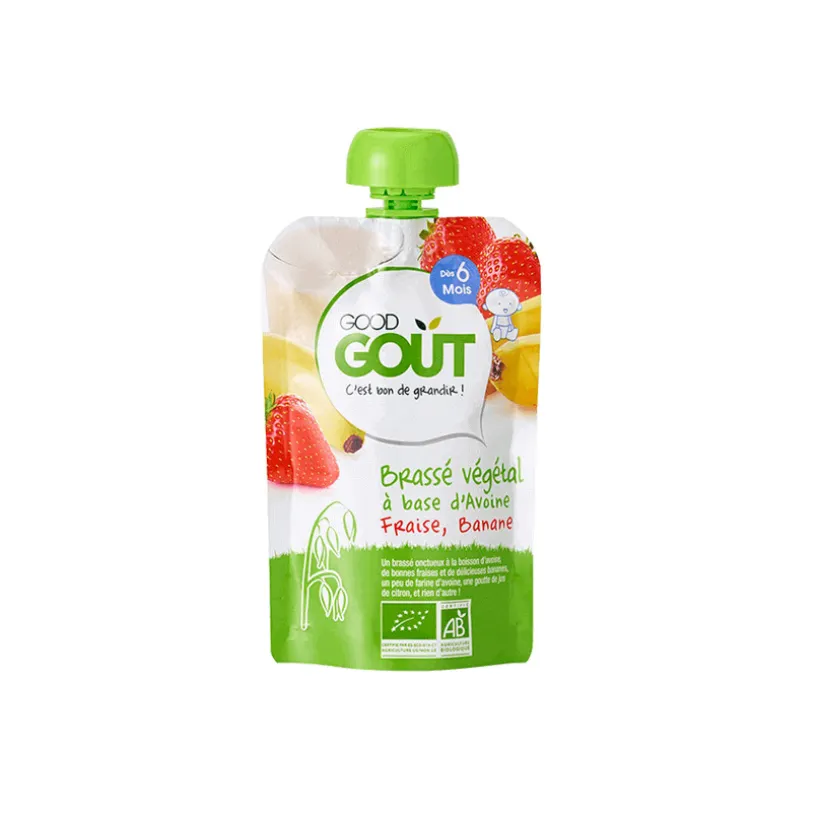 Brassé végétal au lait d'avoine, fraise et banane - 90g