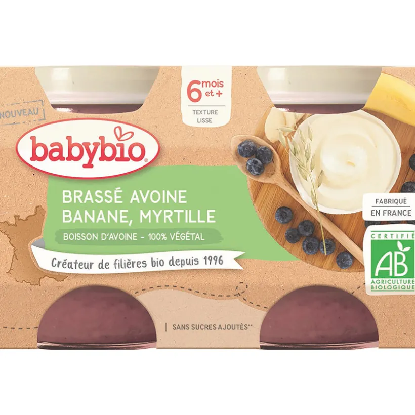 Brassé végétal avoine, banane et myrtille 2x130g