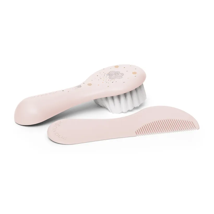 Brosse et peigne rose