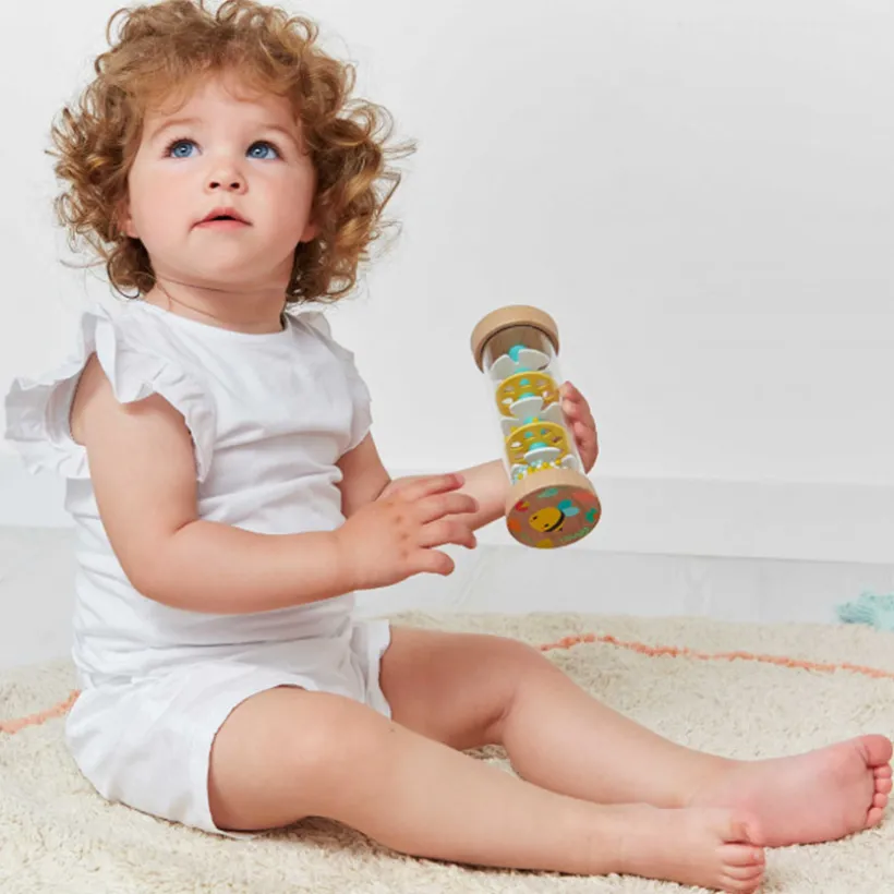 Bâton de pluie transparent en bois