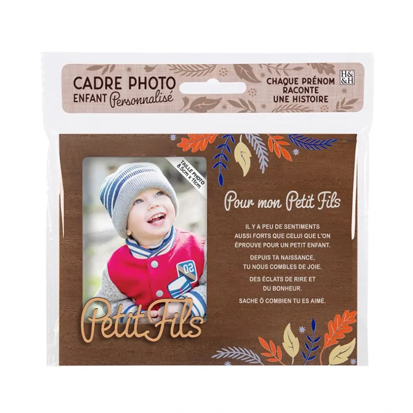 Cadre photo personnalisé 18,5 x 14,5 cm Petit fils