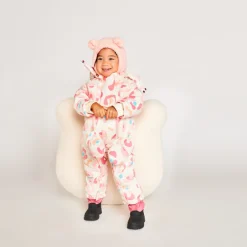 Cagoule ludique en sherpa uni pour bébé fille