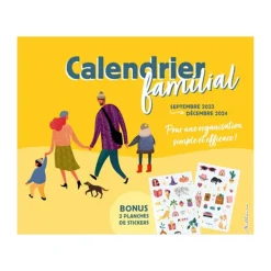 Calendrier familial 2023-2024 avec stickers