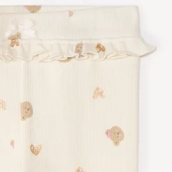 Caleçon côtelé et imprimé à paillettes pour bébé fille