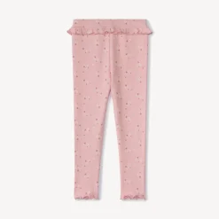 Caleçon long côtelé à imprimé fantaisie pour bébé fille