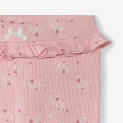 Caleçon long côtelé à imprimé fantaisie pour bébé fille