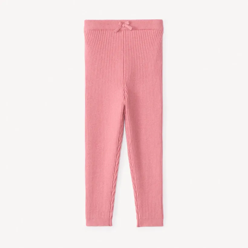 Caleçon long côtelé uni pour bébé fille