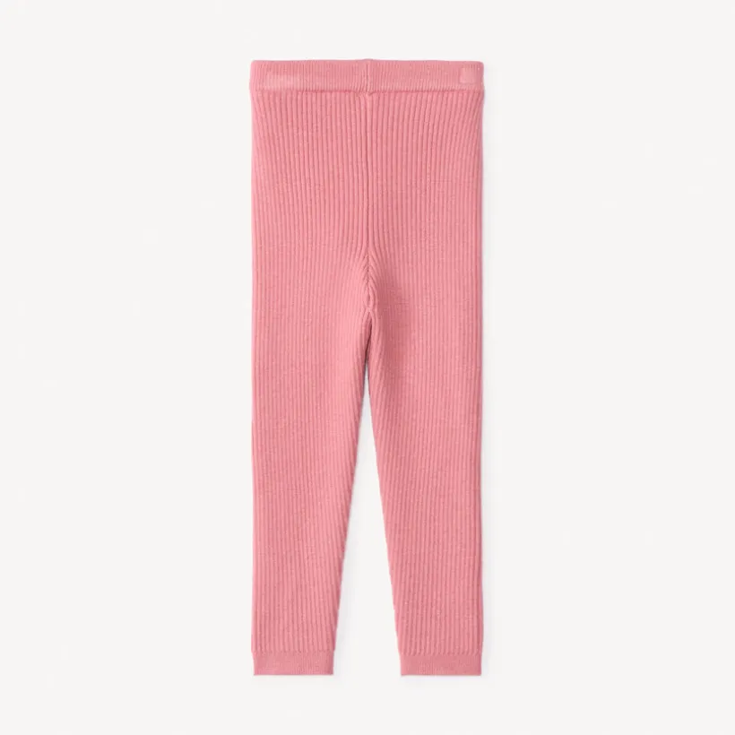 Caleçon long côtelé uni pour bébé fille