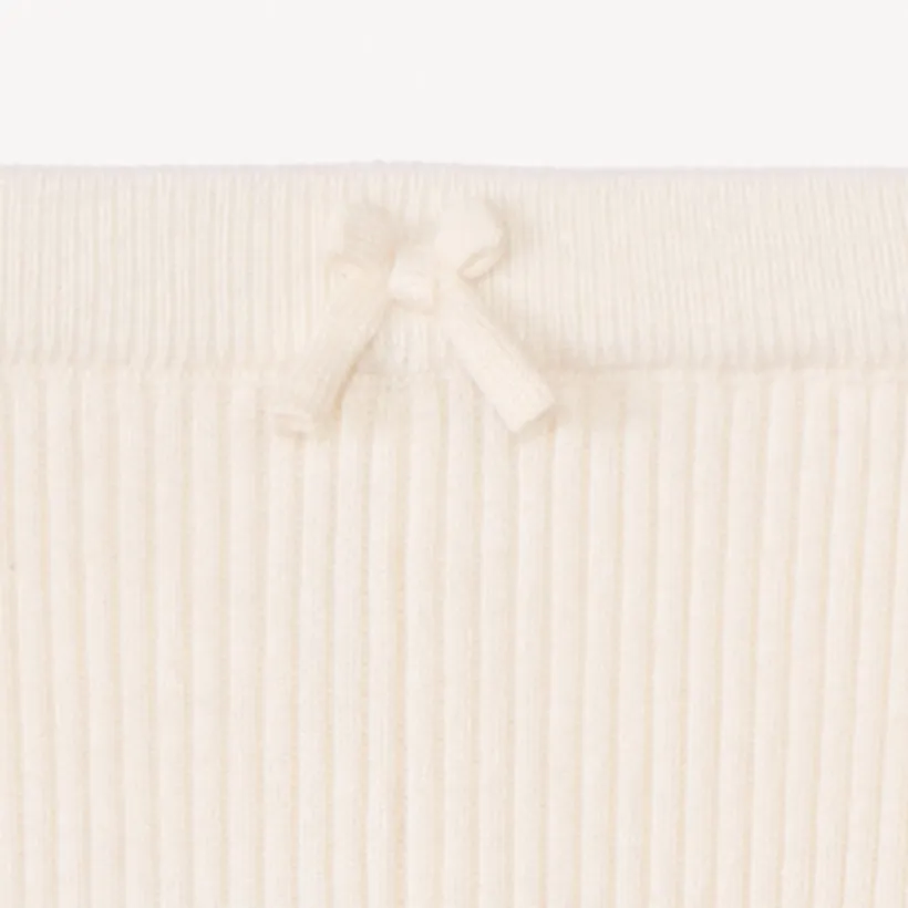 Caleçon long côtelé uni pour bébé fille