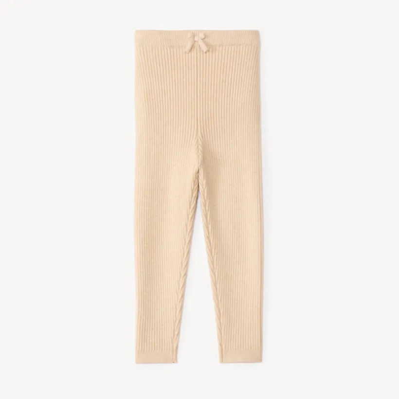 Caleçon long côtelé uni pour bébé fille