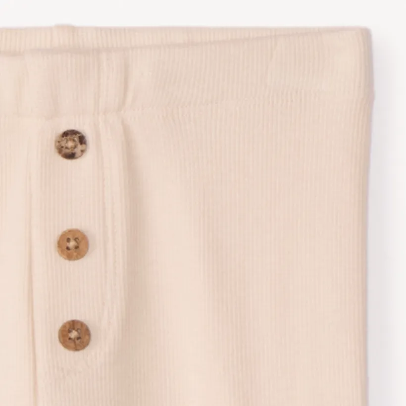 Caleçon uni côtelé avec boutons pour bébé fille