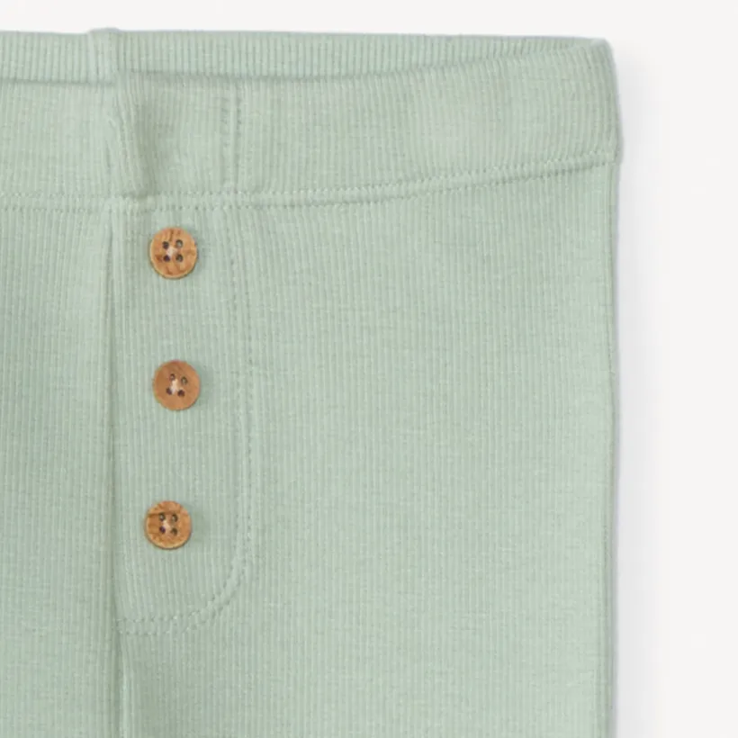 Caleçon uni côtelé avec boutons pour bébé fille