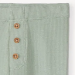 Caleçon uni côtelé avec boutons pour bébé fille