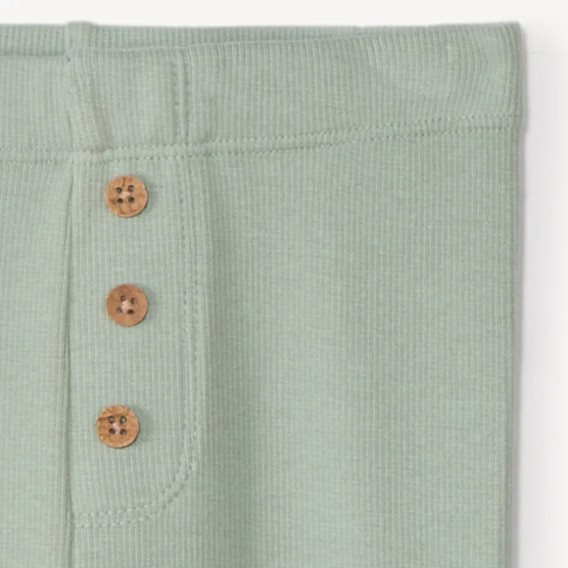 Caleçon uni côtelé avec boutons pour bébé fille