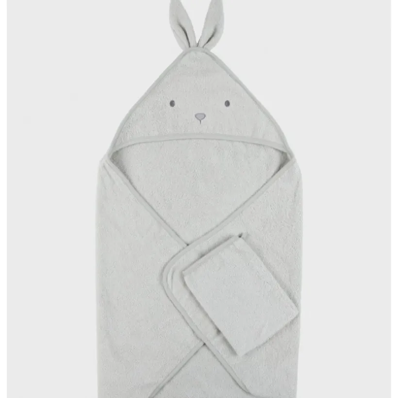 Cape de bain + gant de toilette en éponge 75x75 Verdi