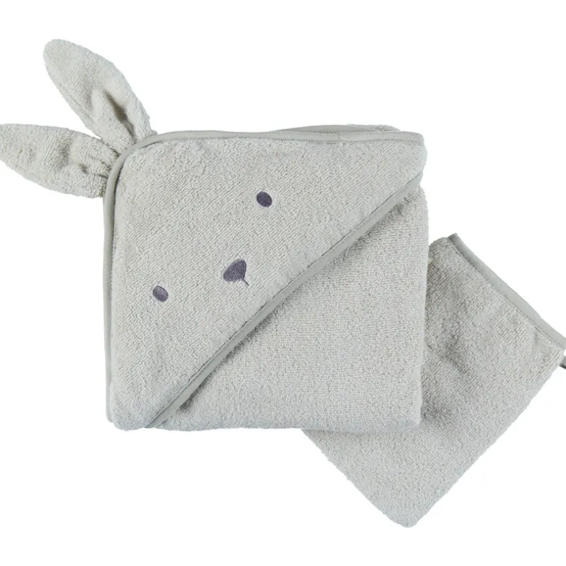 Cape de bain + gant de toilette en éponge 75x75 Verdi