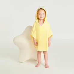 Cape de bain ludique en forme de citron pour bébé fille