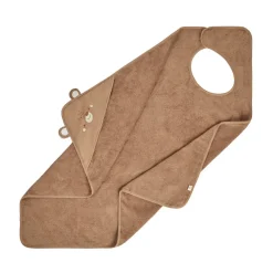 Cape de bain ludique et tablier 2 en 1 Ourson marron