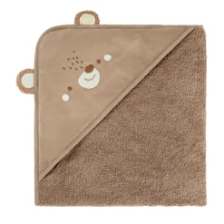 Cape de bain ludique et tablier 2 en 1 Ourson marron