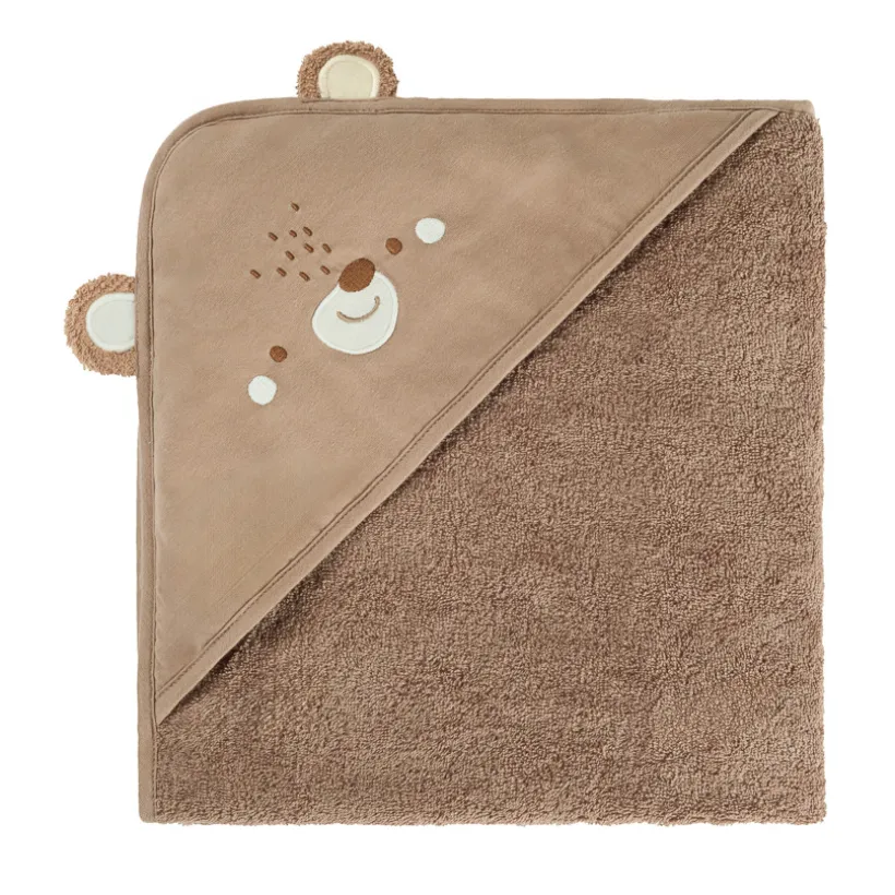 Cape de bain ludique et tablier 2 en 1 Ourson marron