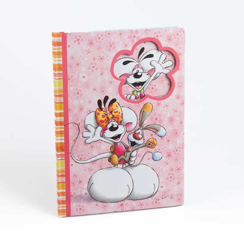 Carnet rigide A4 motifs fleurs Diddl et ses amis