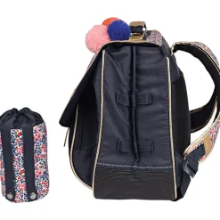 Cartable Antonia avec poche pour gourde - bleu