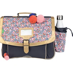 Cartable Antonia avec poche pour gourde - bleu